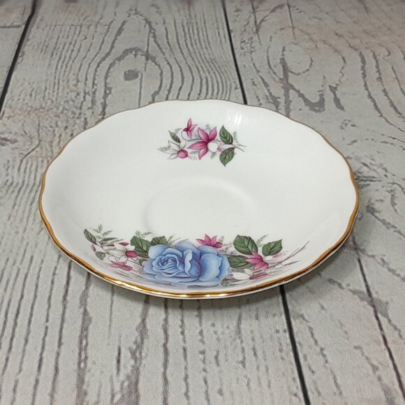 Royal Vale Bone China England Blue Rose Floral Tea Cup & Saucer Set 7871 - Picture 14 of 16